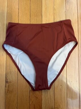 Burnt orange high waist bikini bottoms